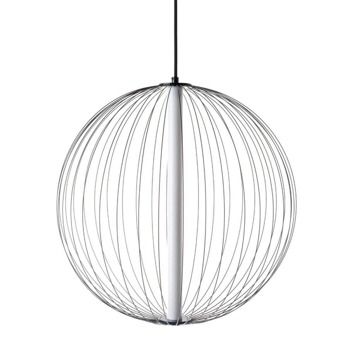 VK/04390/PE/B/W Φωτιστικό LED κρεμαστό, 220-240V, 10w, 2700K, 700lm, CRI>80, IP20, ø60cm, μαύρο